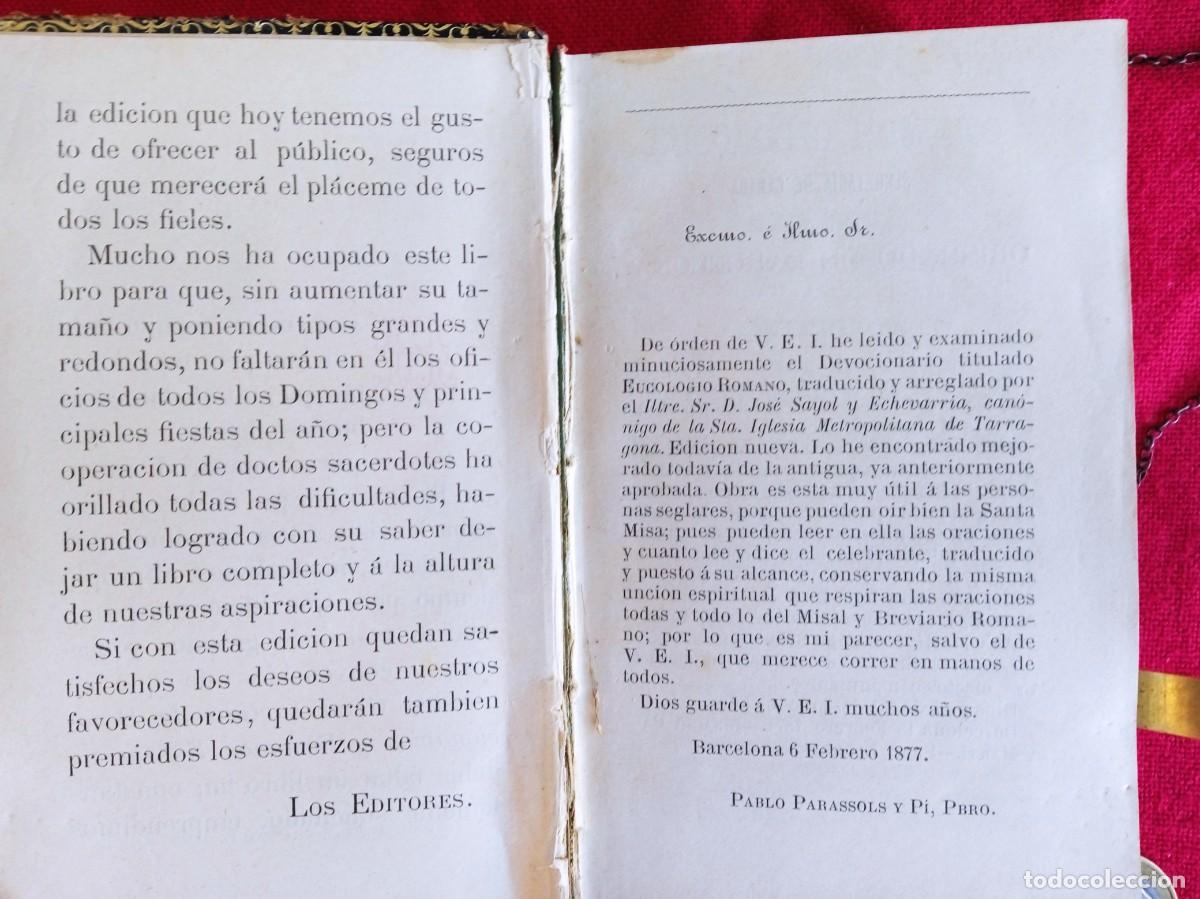 Libros antiguos: Libro antiguo religioso Eucologio 1883 - Foto 7