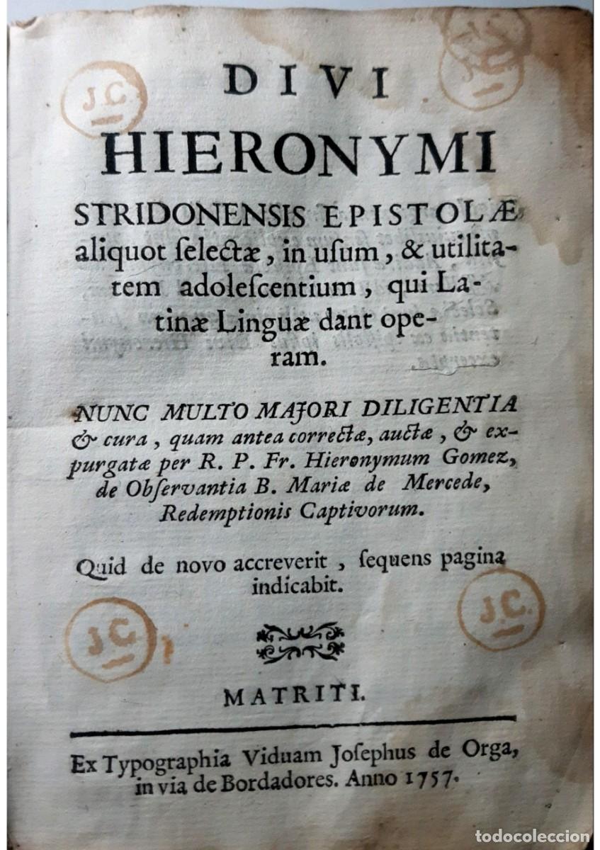 Libros antiguos: Divi Hieronymi - San Jer&oacute;nimo - Foto 1