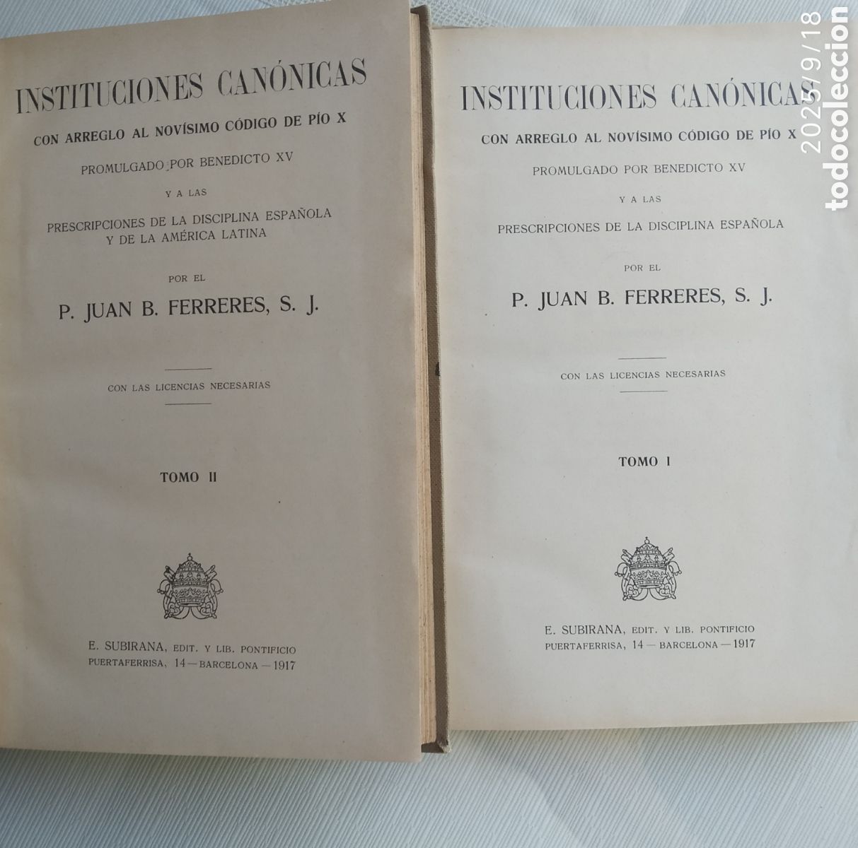 Libros antiguos: 1917.INSTITUCIONES CAN&Oacute;NICAS. - Foto 4