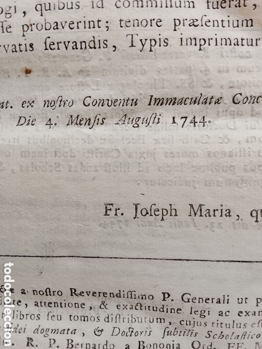 Libros antiguos: 1744. INSTITUTIONIS THEOLOGICAE ABONONIA. - Foto 3