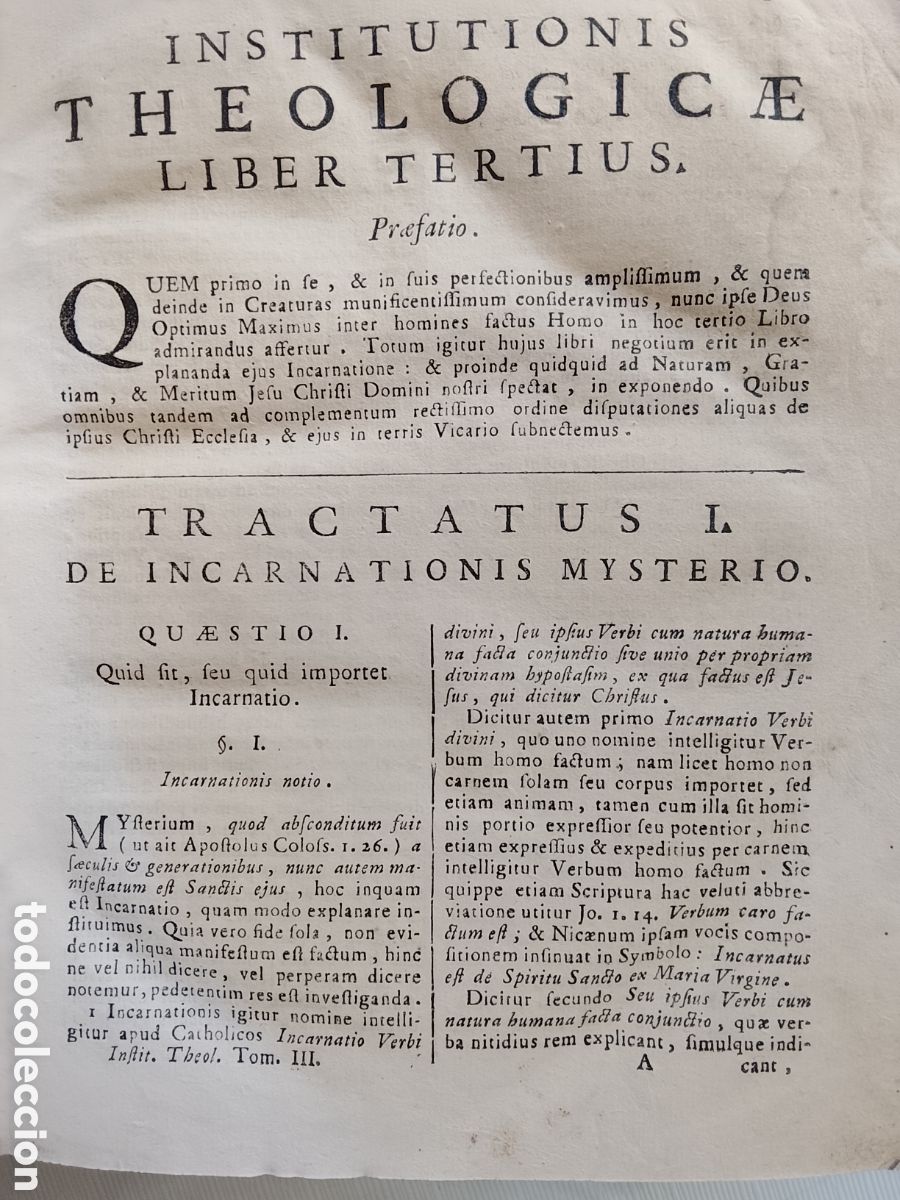 Libros antiguos: 1744. INSTITUTIONIS THEOLOGICAE ABONONIA. - Foto 8