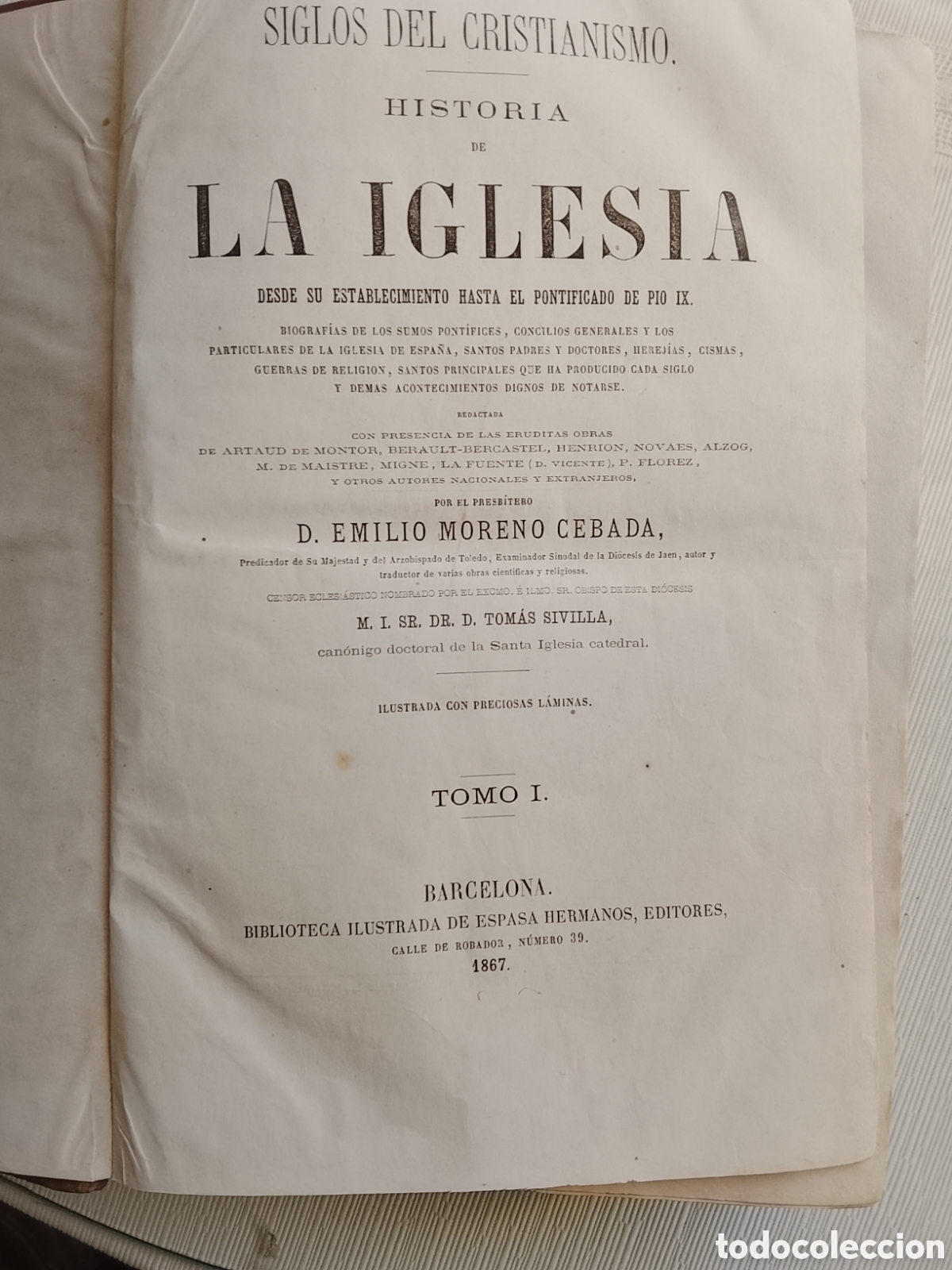 Libros antiguos: 1867.HISTORIA DE LA IGLESIA.