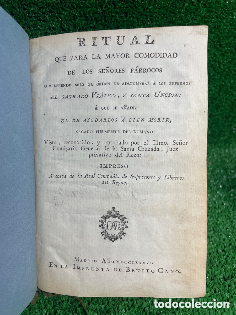 Libros antiguos: Ritual a los Enfermos -Benito Cano - B4 - Foto 1