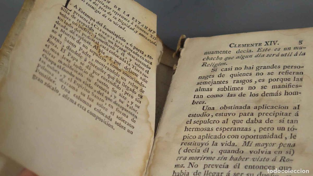 Libros antiguos: Vida del Papa Clemente XIV. - Foto 3