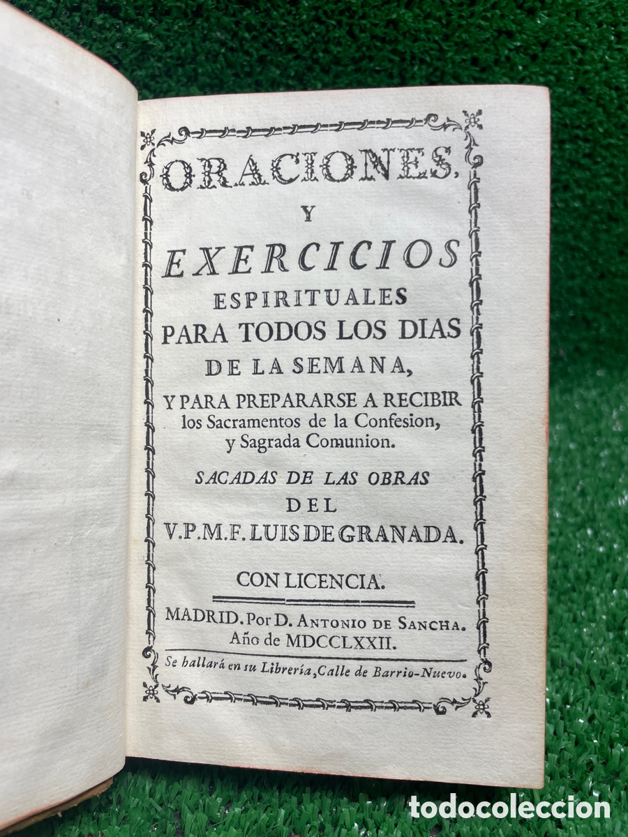 Libros antiguos: Oraciones y Ejercicios Espirituales- Luis de Granada-B5 - Foto 5