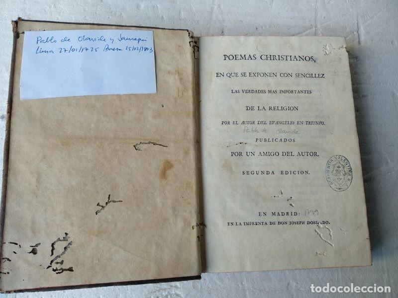 Livros antigos: OLAVIDE,,POEMAS CHRISTIANOS EN QUE SE EXPONEN CON SENCILLEZ LAS VERDADES DE LA RELIGION 1799