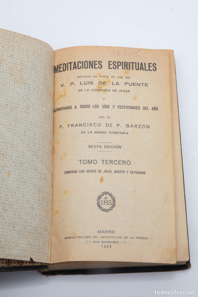 Libros antiguos: MEDITACIONES ESPIRITUALES - Foto 2
