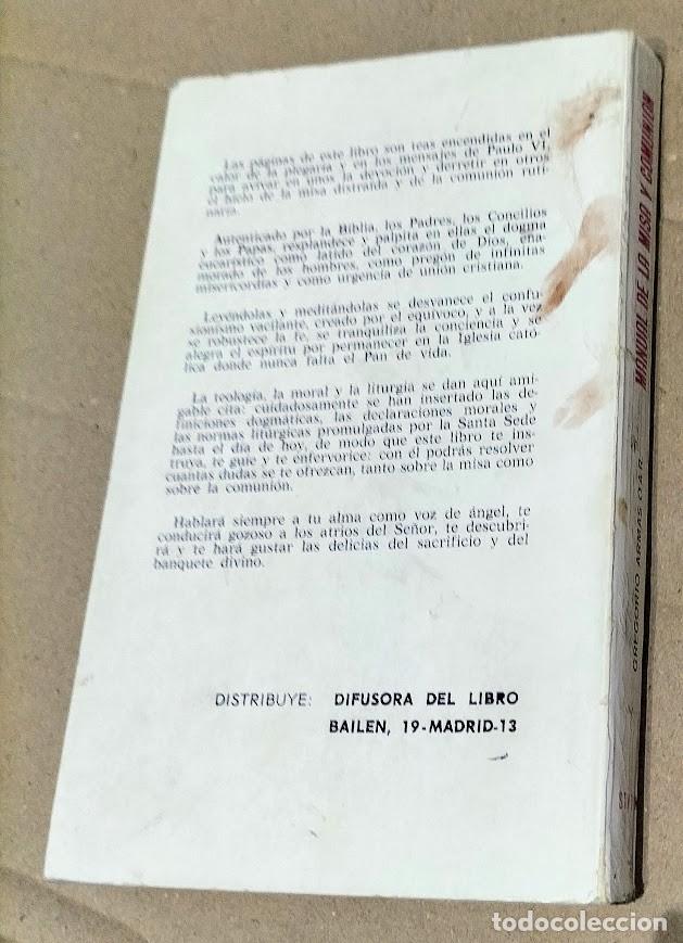 Libros antiguos: Gregorio Armas MANUAL DE LA MISA Y COMUNI&Oacute;N Studivm 1969 - Foto 2