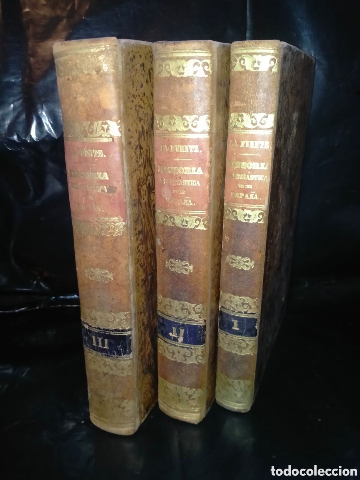 Old books: VICENTE DE LA FUENTE . HISTORIA ECLESI&Aacute;STICA DE ESPA&Ntilde;A .1855.(3 TOMOS) .LIBRER&Iacute;A RELIGIOSA