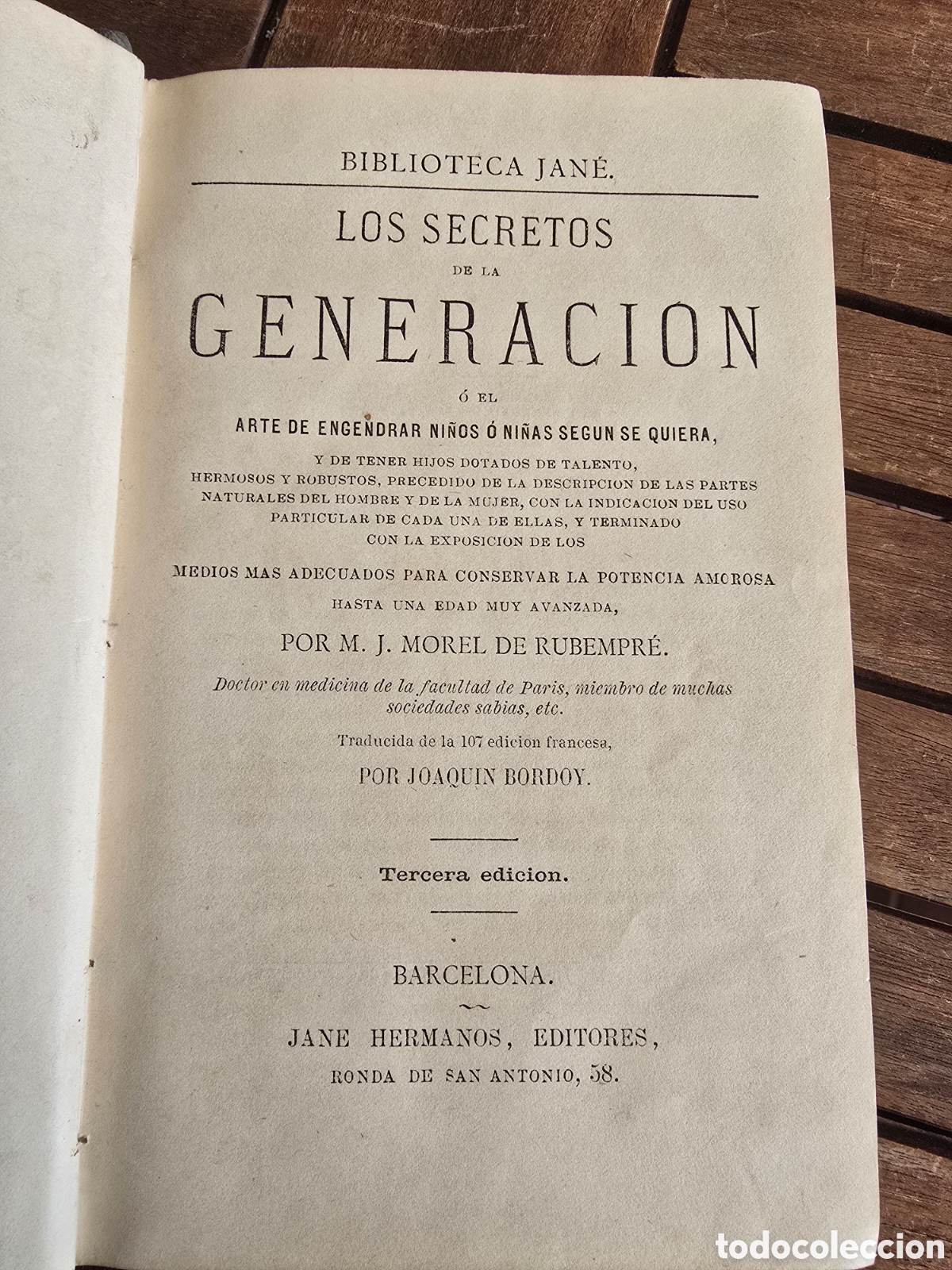 Antiquarische B&uuml;cher: LOS SECRETOS DE LA GENERACI&Oacute;N O EL ARTE DE ENGENDRAR NI&Ntilde;OS O NI&Ntilde;AS SEG&Uacute;N SE QUIERA MOREL DE RUBEMPR&Eacute;