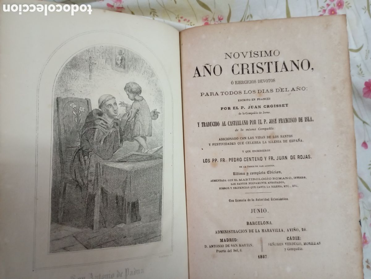 Libros antiguos: Nov&iacute;simo A&ntilde;o Cristiano, Junio - Foto 2