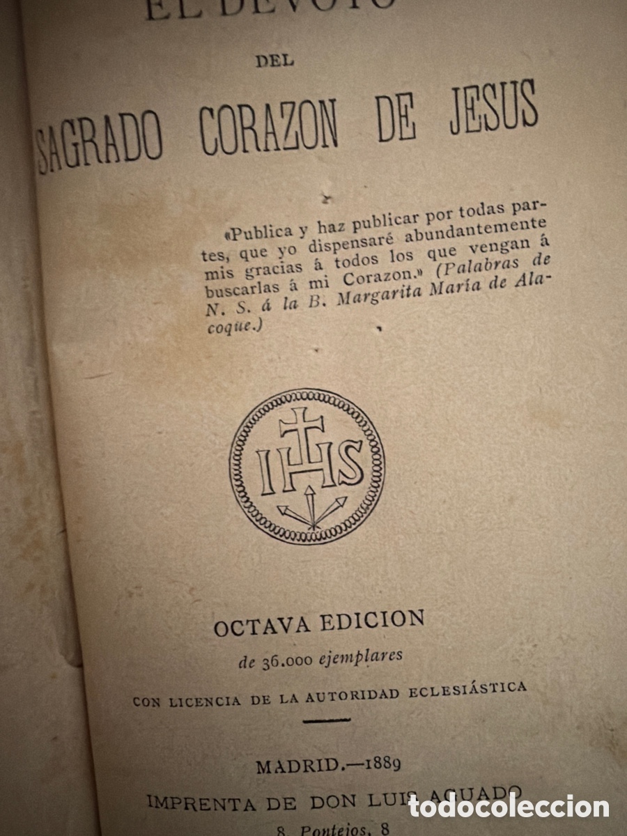 Libros antiguos: EL DEVOTO DEL SAGRADO CORAZ&Oacute;N DE JES&Uacute;S. - Foto 1
