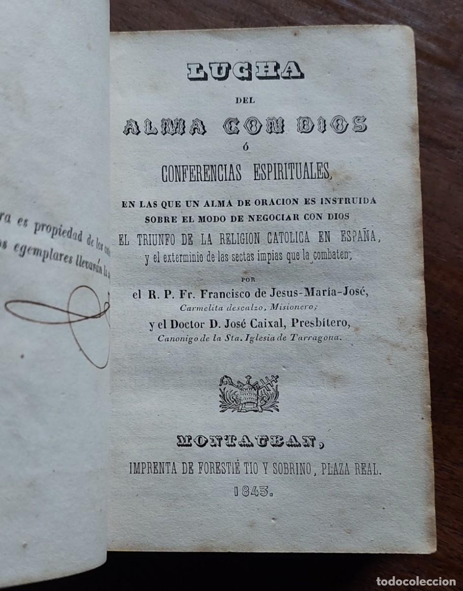 Libros antiguos: LUCHA DEL ALMA CON DIOS 1843 - Foto 1