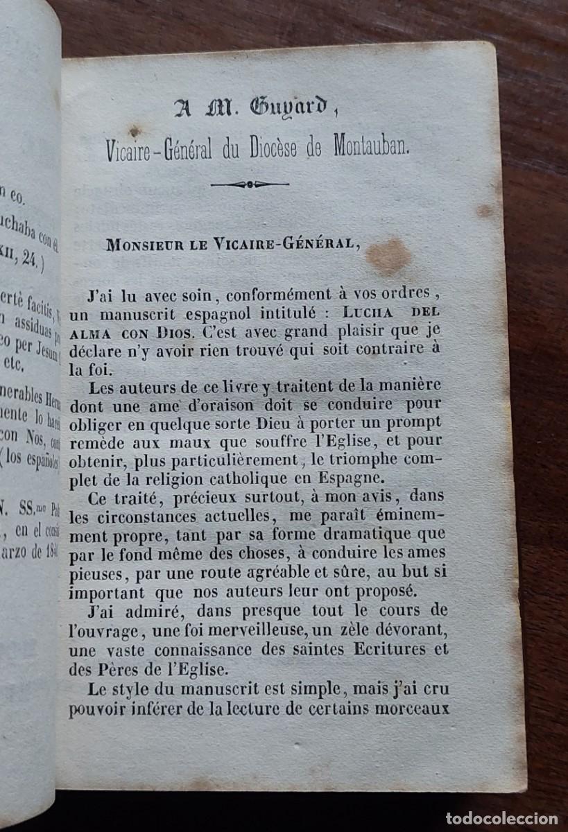 Libros antiguos: LUCHA DEL ALMA CON DIOS 1843 - Foto 2