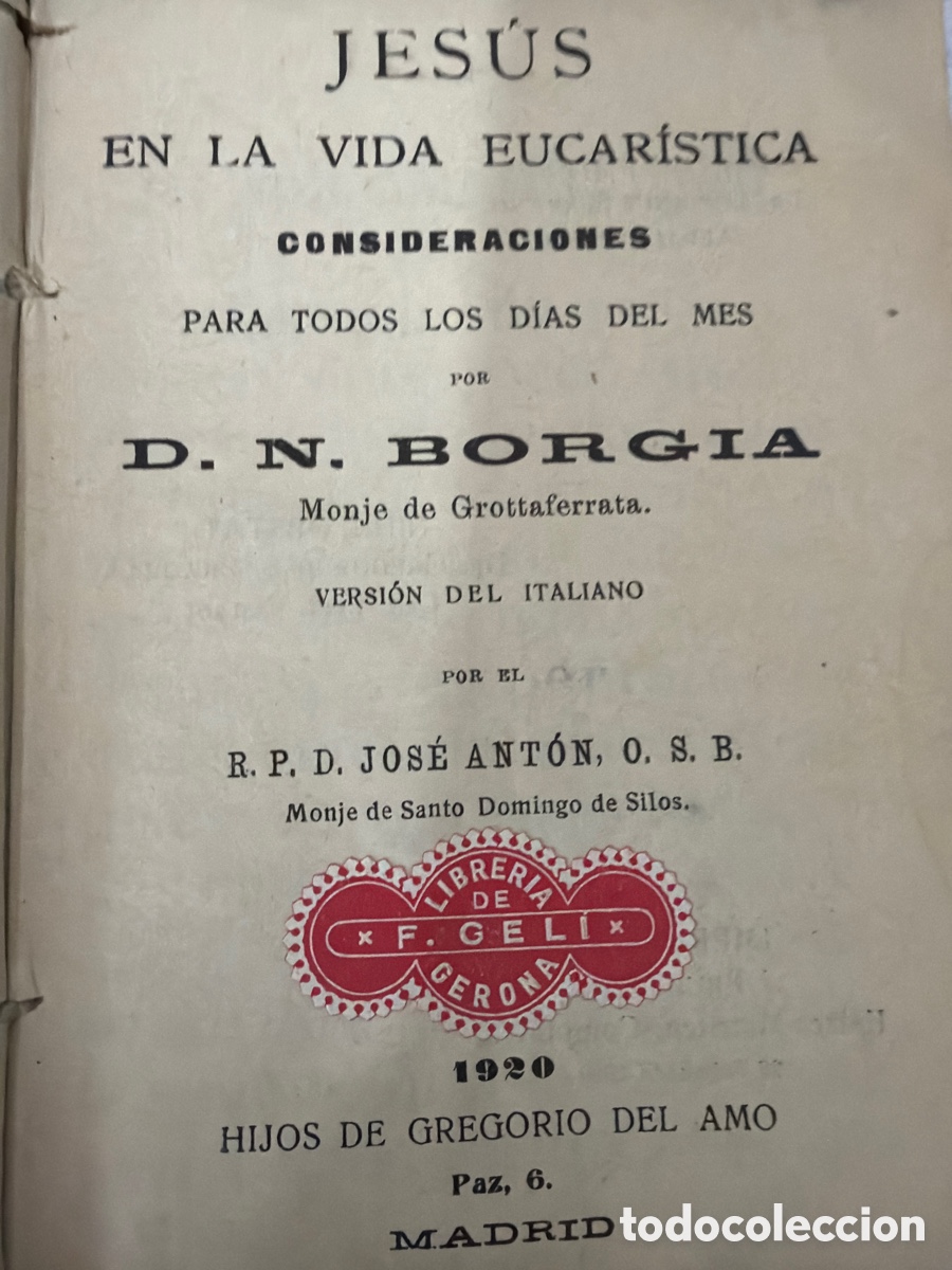 Libros antiguos: Jes&uacute;s en la vida eucar&iacute;stica Madrid - Foto 1