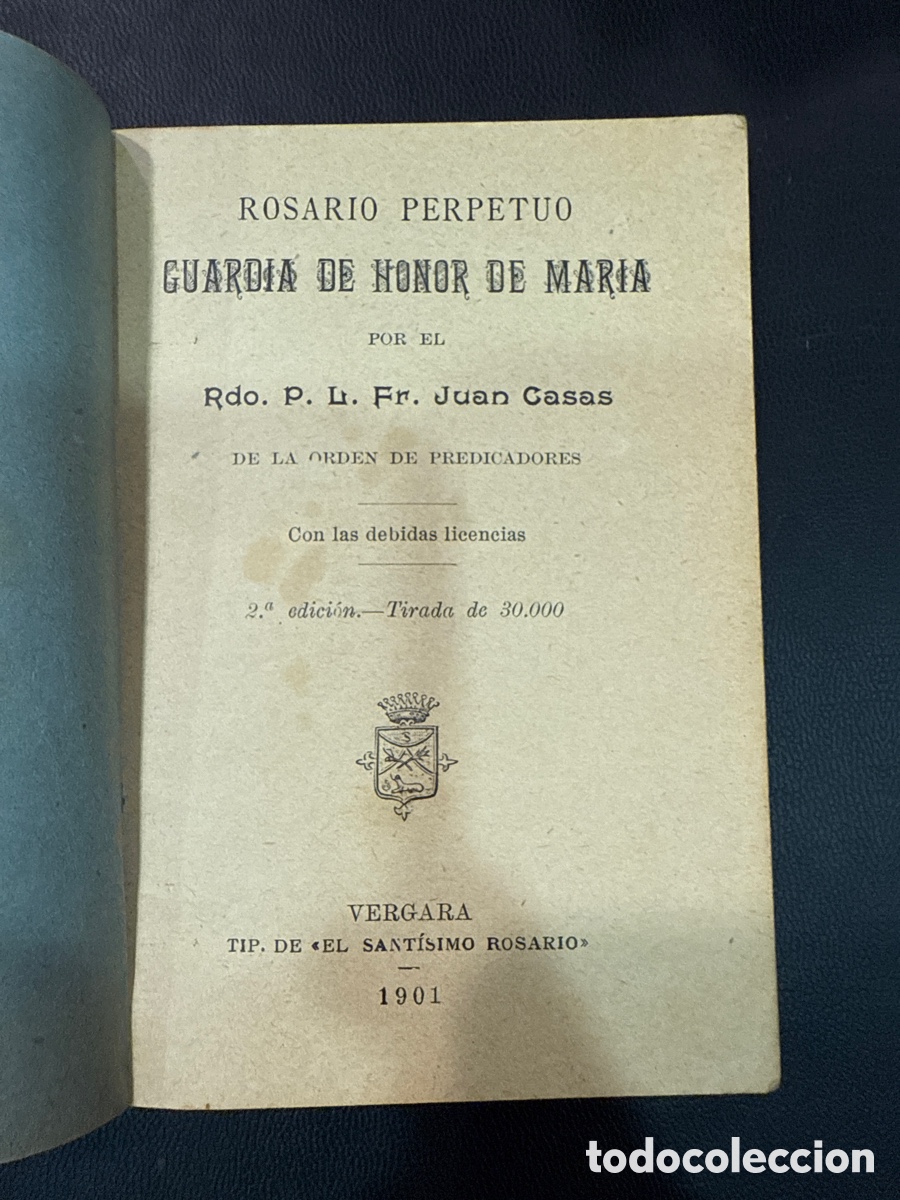 Antiquarische B&uuml;cher: CASAS, Juan. Rosario perpetuo: Guardia de honor de Mar&iacute;a