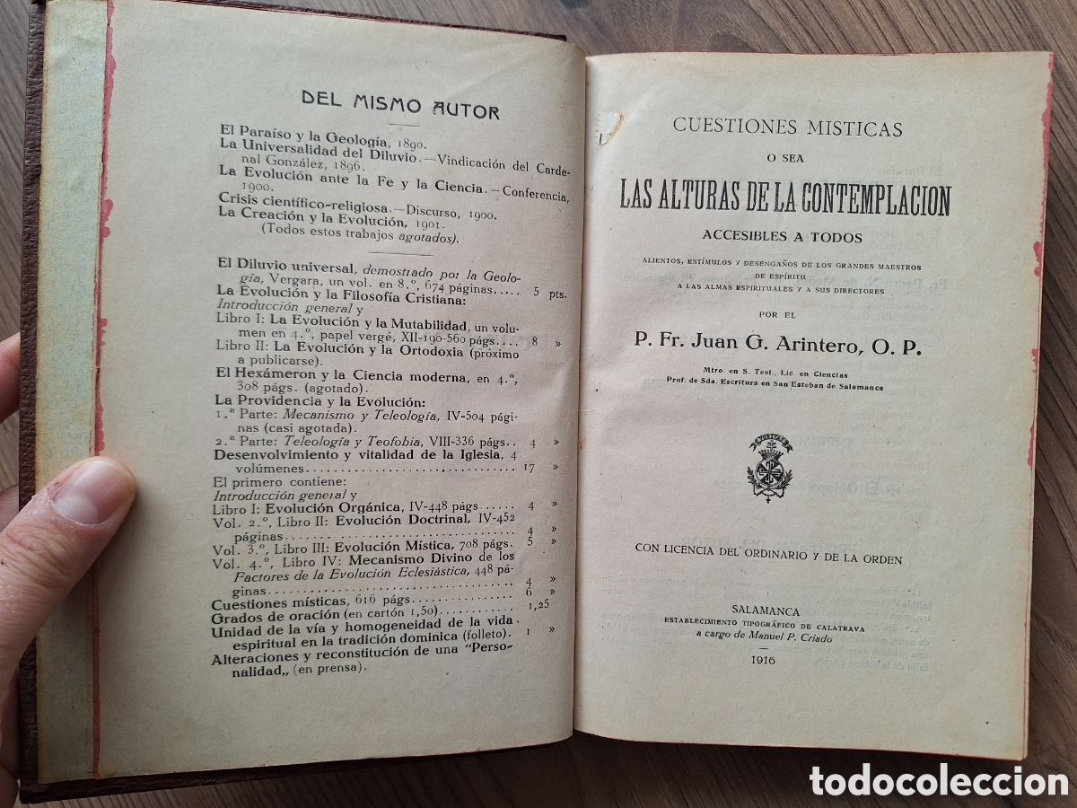 Libri antichi: ARINTERO, Cuestiones misticas (1a edicion, 1916)