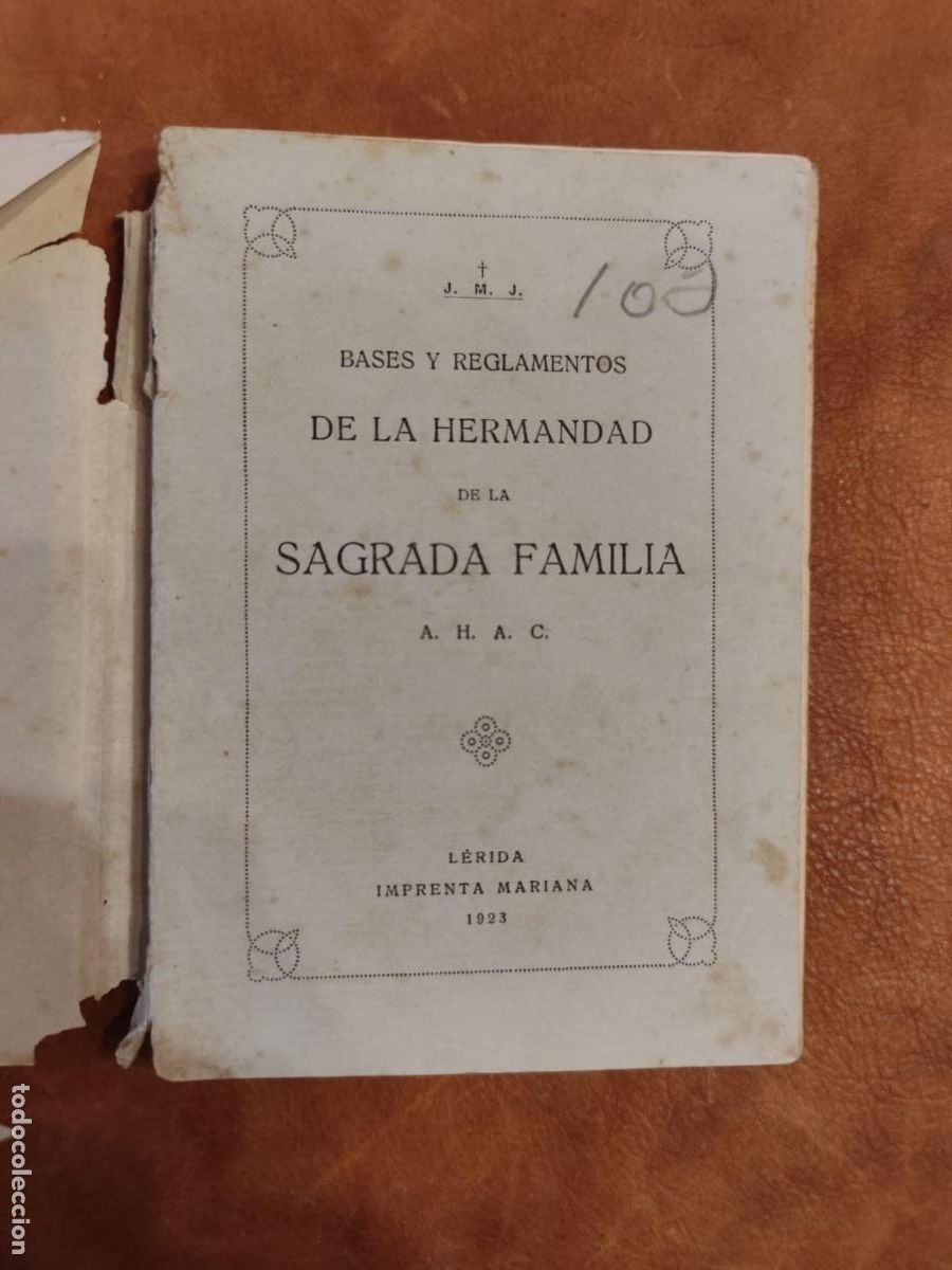 Libri antichi: BASES Y REGLAMENTOS DE LA HERMANDAD SAGRADA FAMILIA. 1923