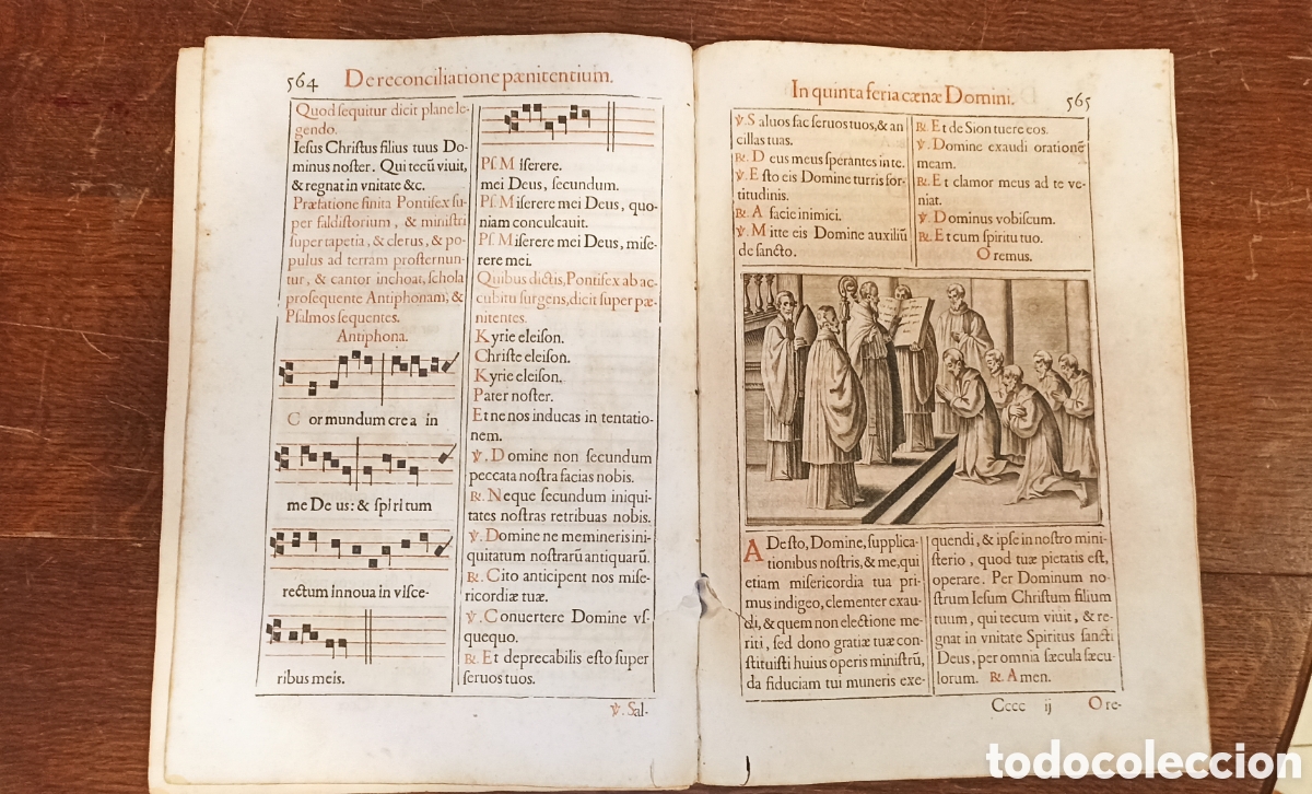 Livres anciens: Seis hojas de antifonario &ndash; Siglo XVI
