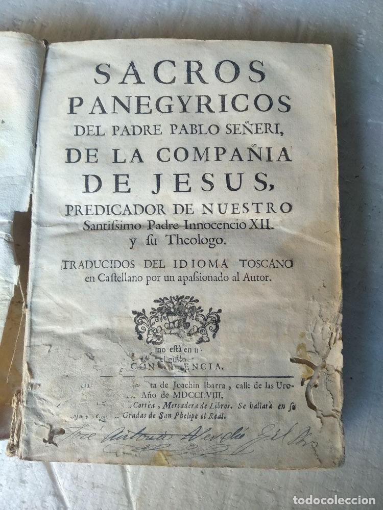 Antiquarische B&uuml;cher: PABLO SE&Ntilde;ERI, SACROS PANEGYRICOS, 1768, Madrid pergamino original ,finalizada