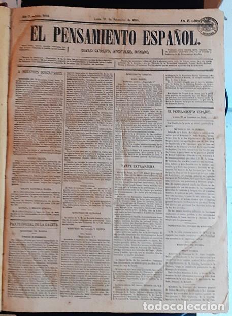 Libri antichi: El Pensamiento Espa&ntilde;ol y Varias Correspondencias, Gaceta de Prensa cat&oacute;lica - Auores varios - 1868