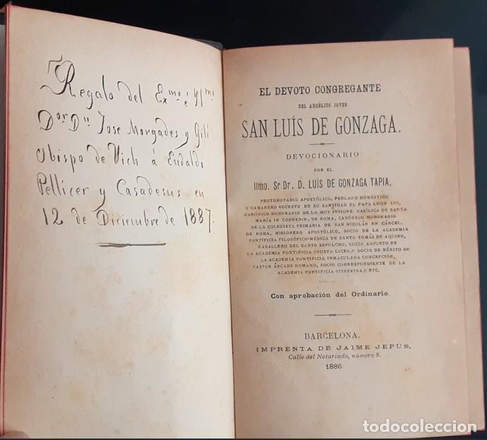 Libri antichi: El devoto congregante del Ang&eacute;lico Joves San Lu&iacute;s de Gonzaga - Luis de Gonzaga Tapia - 1886
