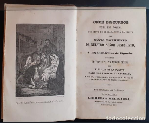 Libri antichi: Once discursos para una Novena que sirva de preparaci&oacute;n &aacute; la fiesta ... - Alfonso M. Ligorio - 1849