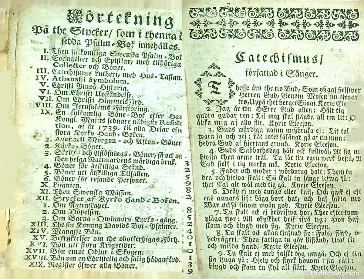 Libros antiguos: EL LIBRO DE SALMOS - 1695 - EN SUECO - Foto 3