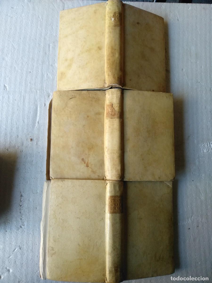 Libros antiguos: BOURDALOUE,,SERMONS POUR LE CARESME ,3 tomos,, ,1771-1772,Lyon ,pergamino ,finalizada