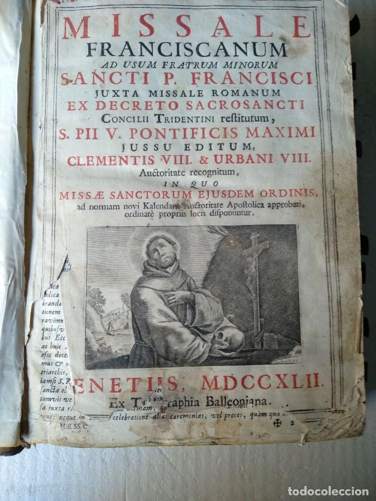 Libri antichi: MISSALE FRANCISCANUM ex decreto sacrossancti PII V 1742, MISSAE PROPRIAE SANCTORUM