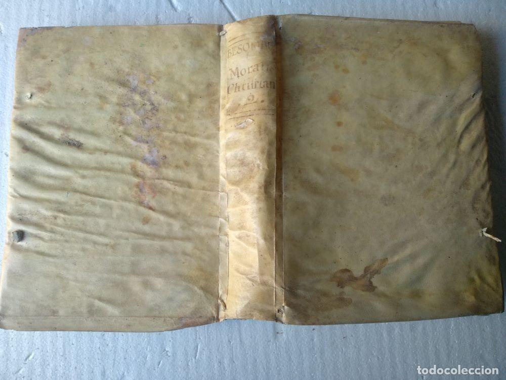 Libri antichi: JACOBO BESOMBES,,MORALIS CHRISTINA EX SCRIPTURA SACRA ,tomo II,,1764, pergamino ,finalizada