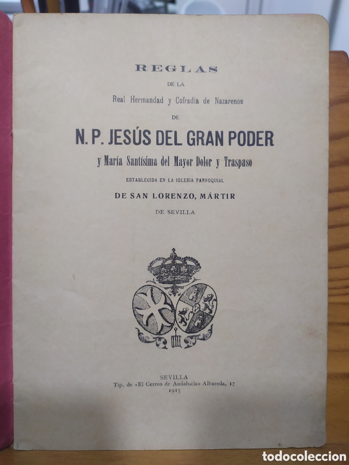 Libros antiguos: Gran Poder de Sevilla libro de reglas del a&ntilde;o 1915 - Foto 2