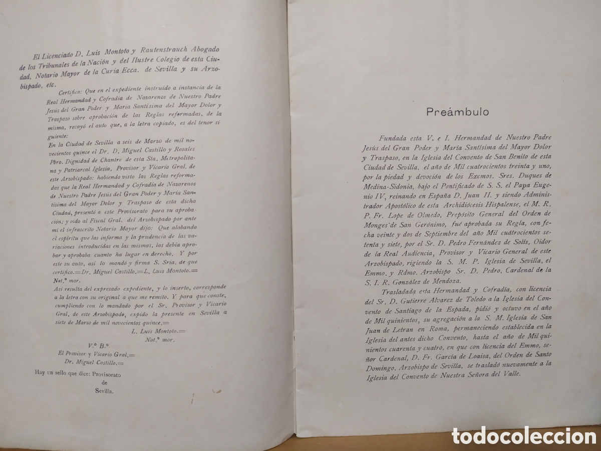 Libros antiguos: Gran Poder de Sevilla libro de reglas del a&ntilde;o 1915 - Foto 4