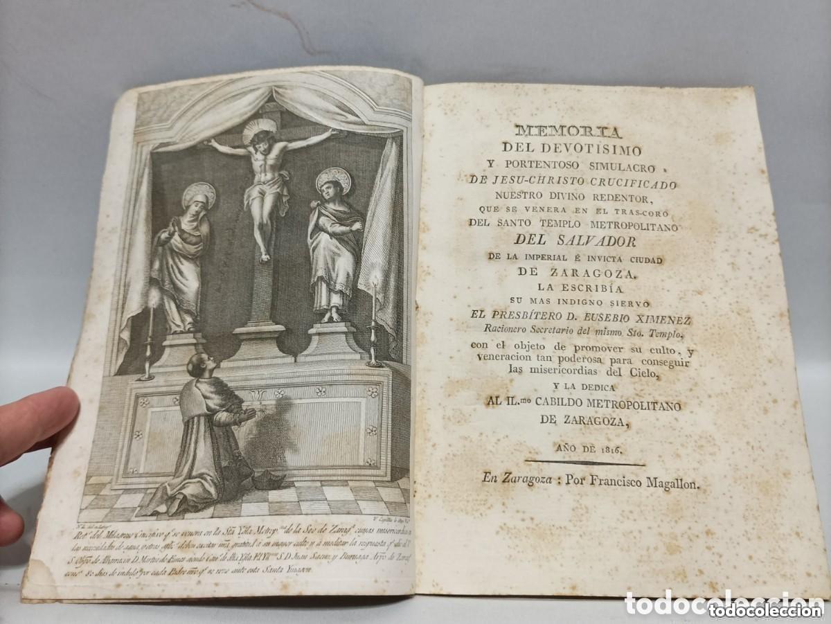 Libros antiguos: MEMORIA DEL DEVOT&Iacute;SIMO Y PORTENTOSO SIMULACRO DE JESU-CHRISTO CRUCIFICADO. EUSEBIO XIMENEZ. A&ntilde;o 1816