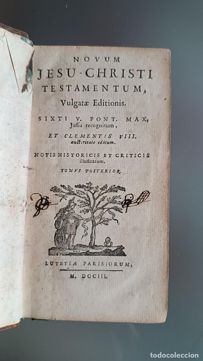 Libros antiguos: A&ntilde;o 1702. Nuevo Testamento de Jesucristo, Edici&oacute;n Vulgata. Latin.