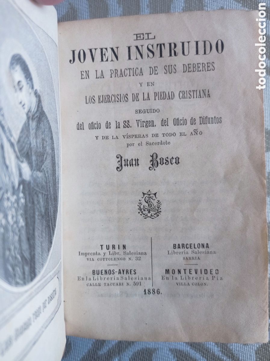 Libros antiguos: DON BOSCO. EL JOVEN INSTRUIDO. 1886. SALESIANOS.