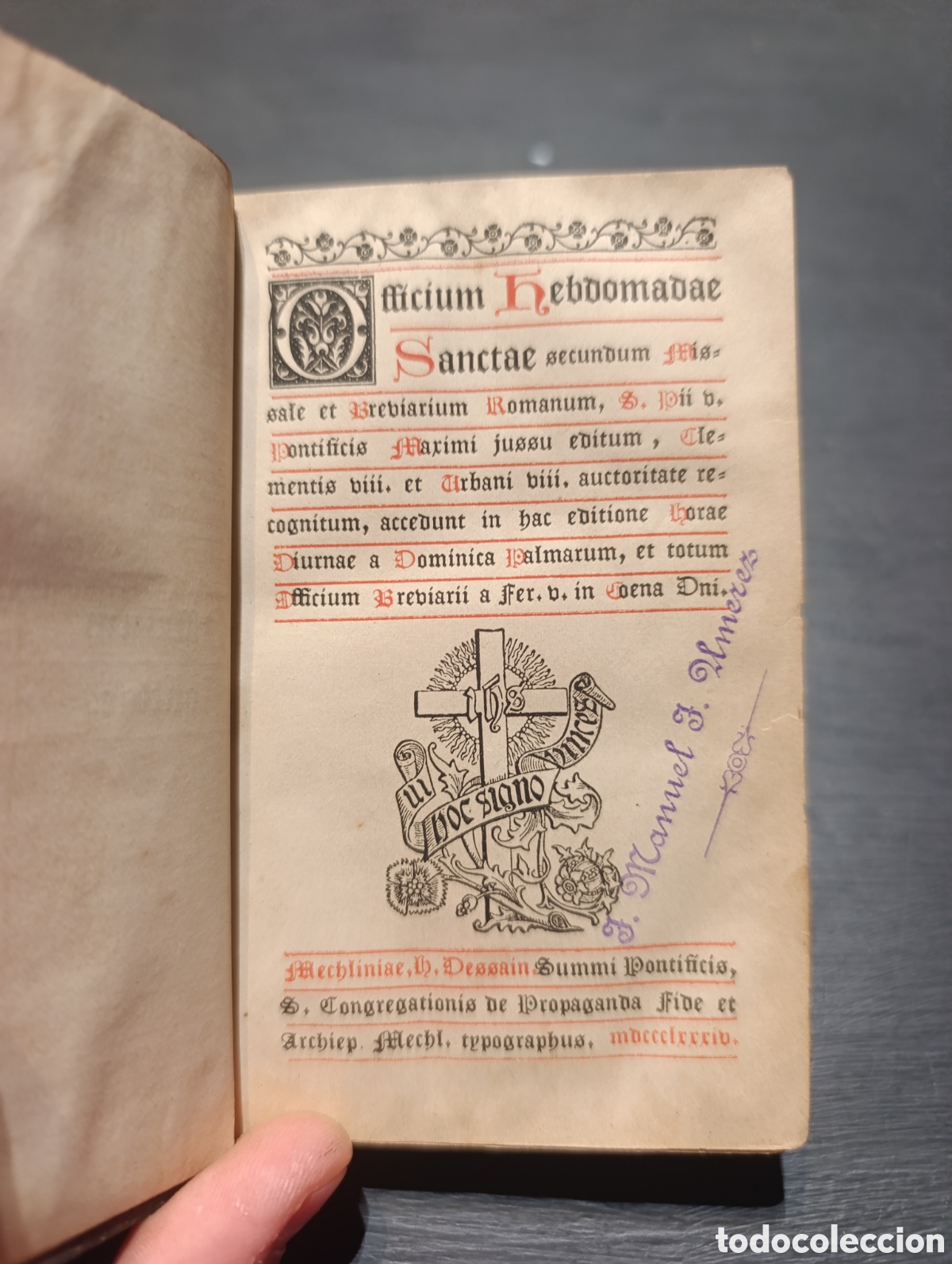 Libros antiguos: Officium Lebdomadae Sanctae secundum fkis-sale et Breviarium Romanum, S. pii v. Pontificis Marimi