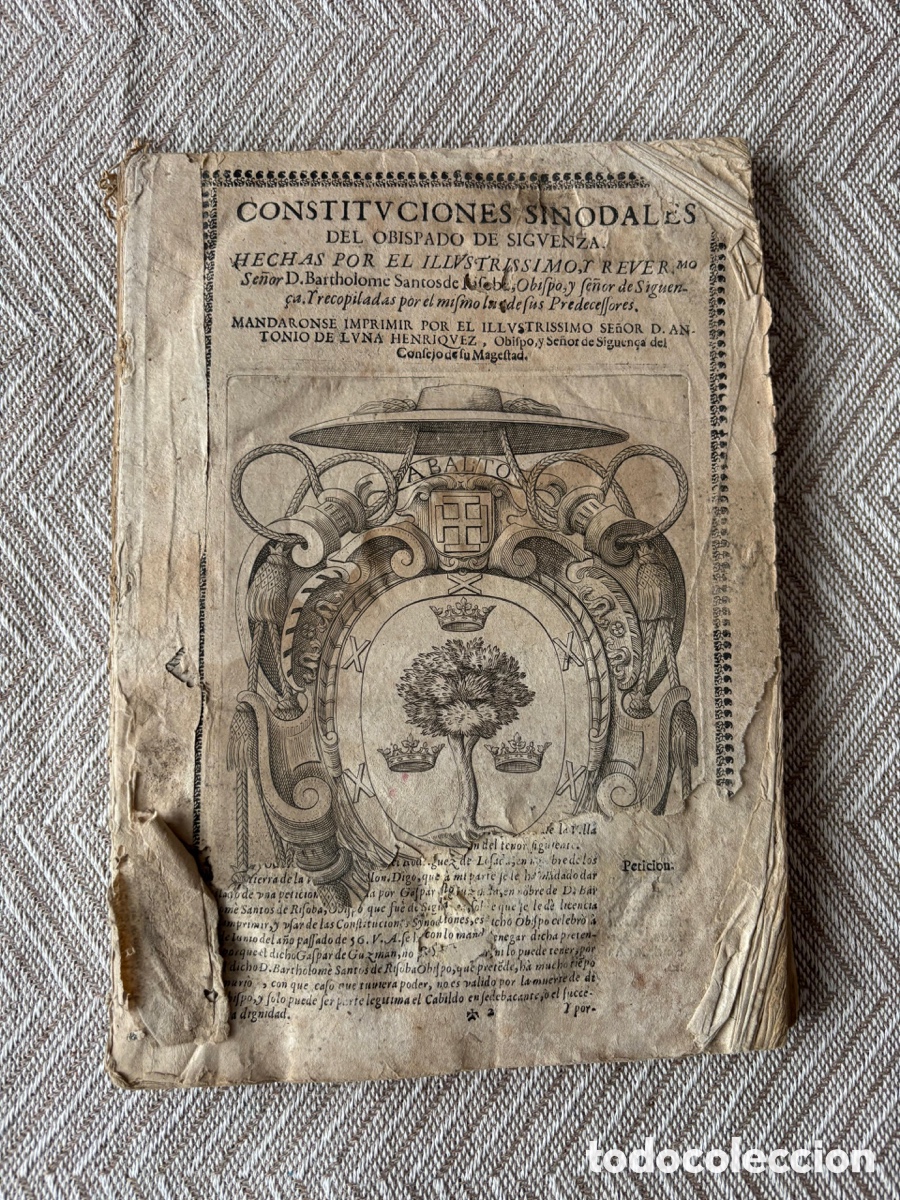Libros antiguos: Constituciones sinodales de Sig&uuml;enza - Obispado - Alcal&aacute; de Henares - Siglo XVII - Religi&oacute;n