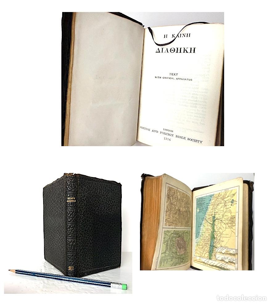 Libros antiguos: Biblia: Texto griego del N.T. con aparato cr&iacute;tico (1916. 668 p&aacute;gs