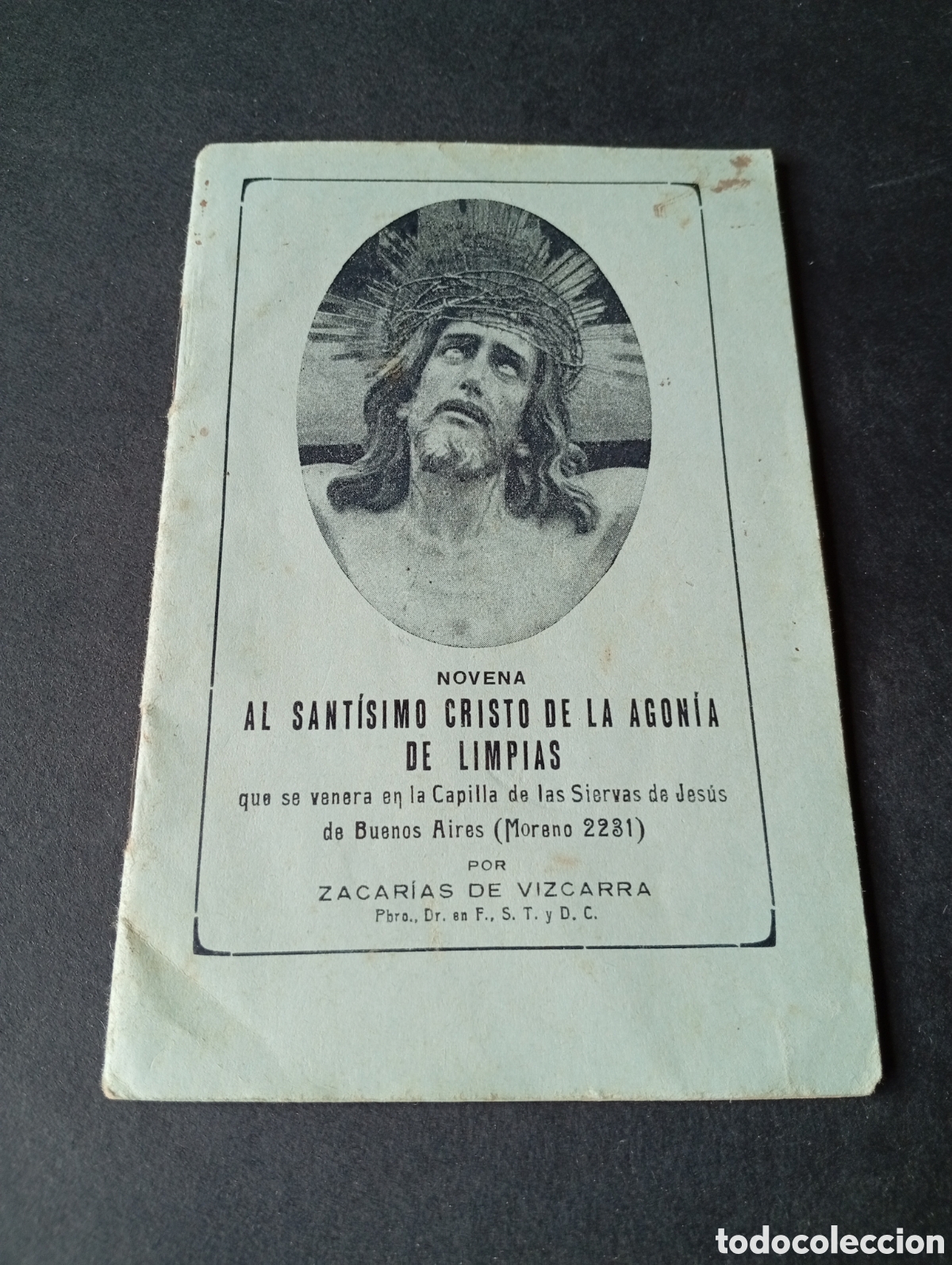 Libros antiguos: Librito novena al Sant&iacute;simo Cristo de la Agon&iacute;a de Limpias, Buenos Aires 1922
