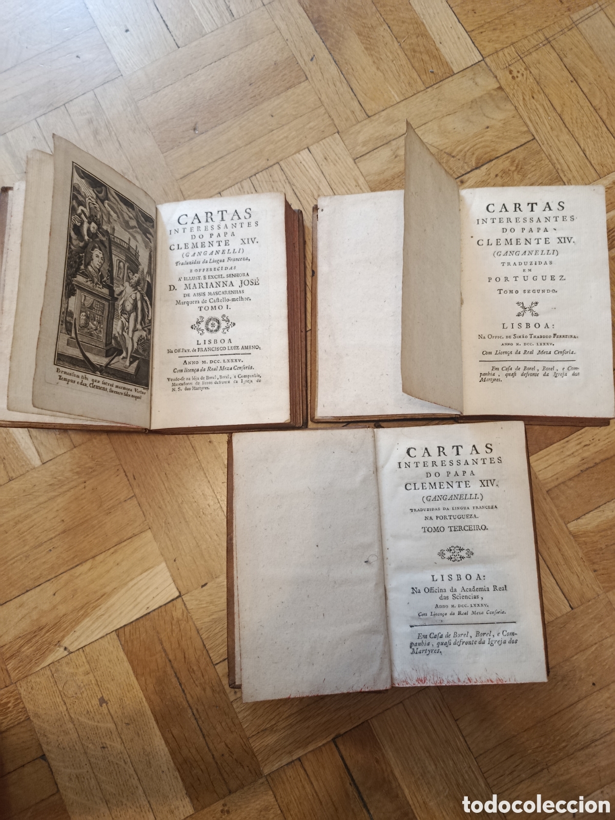 Libros antiguos: Cartas Interessantes do Papa Clemente XIV (1785)
