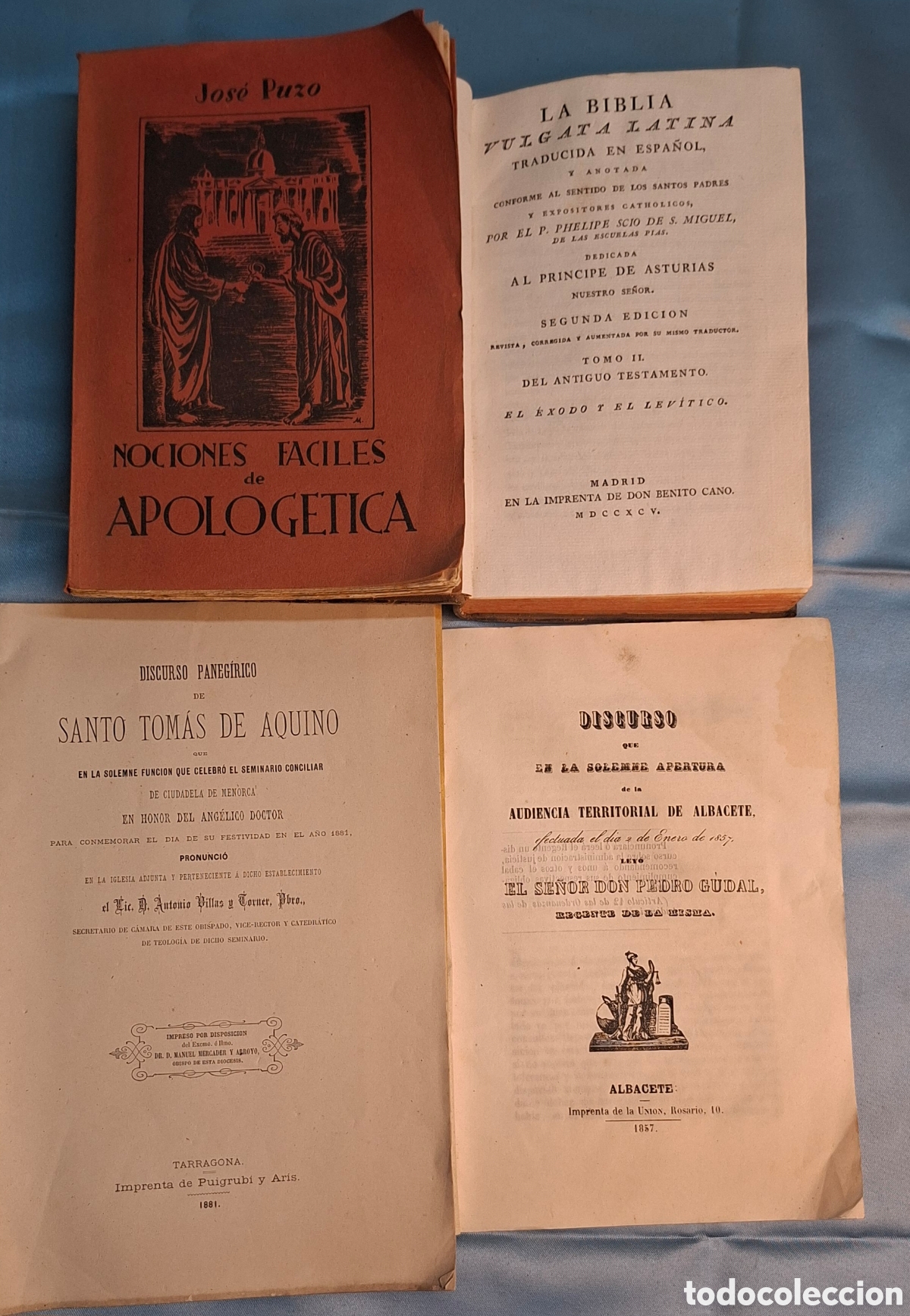 Libros antiguos: Colecci&oacute;n 4 libros antiguos religiosos