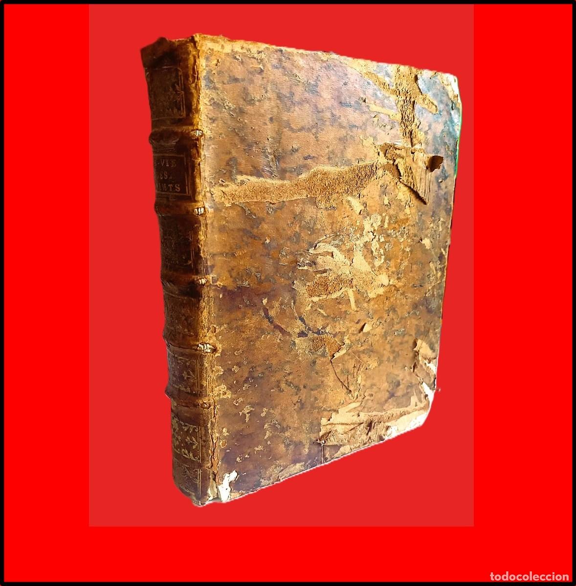 Libros antiguos: A&ntilde;o 1739. La Vida de los santos. P&aacute;gina de t&iacute;tulo a doble tinta. In 4&ordm;: 26 cm. Siglo XVIII.