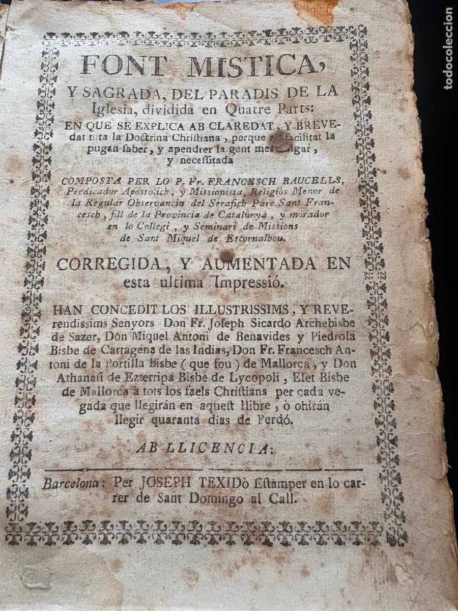 Libros antiguos: libro antiguo DE PERGAMINO raro religioso joseph teixido carrer del call FONT MISTICA