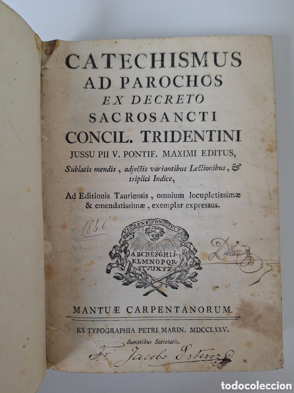 Libros antiguos: Catecismo de Trento a los parrocos (en latin, a&ntilde;o 1775)