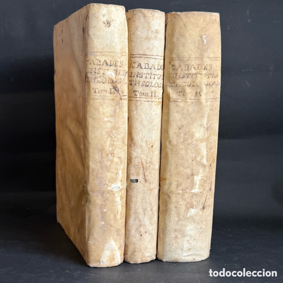 Libros antiguos: institutiones theologicae in usum tyronum - Augustino Cabades - Tomos I/II/IV Valencia 1784 - 1790