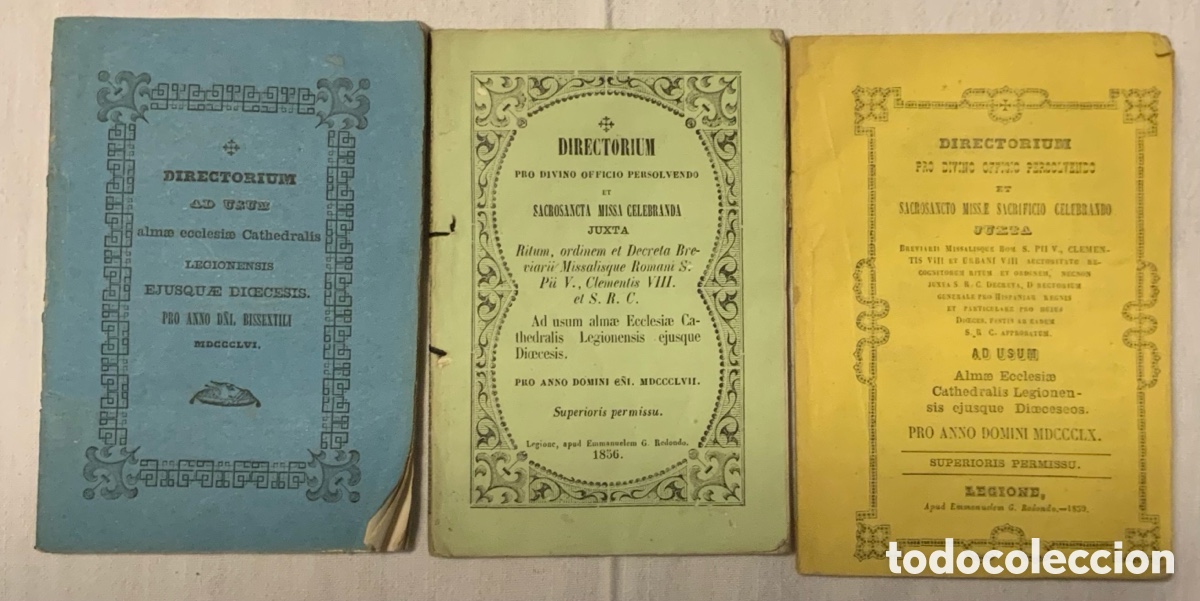 Libros antiguos: Directorium. Catedral de Le&oacute;n. 1855, 1856, 1859