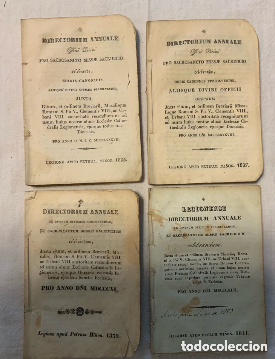 Libros antiguos: Directorium Annuale. Catedral de Le&oacute;n. 1836, 1837, 1839 y 1841