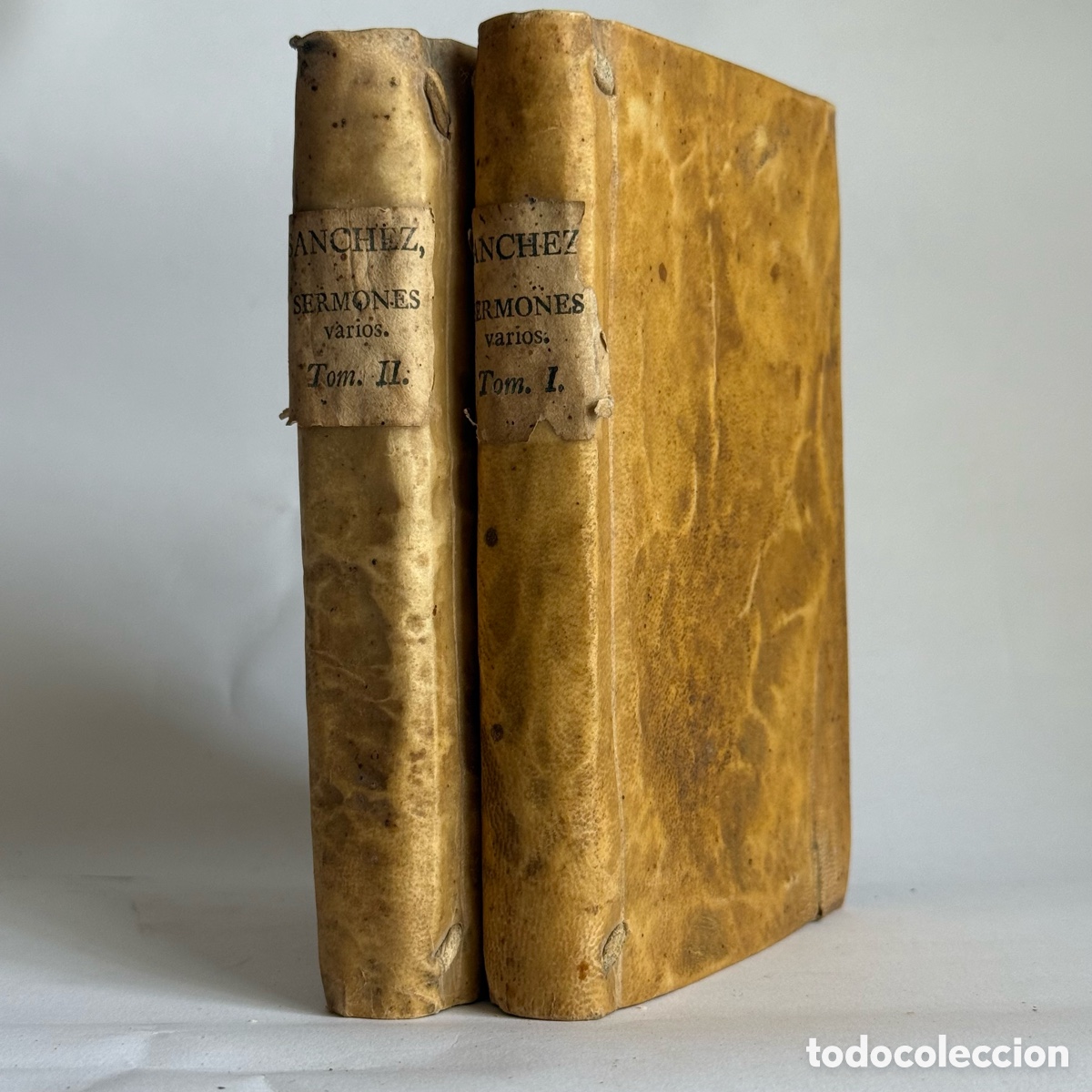 Libros antiguos: 1793 - SERMONES VARIOS - 2 Tomos - Sebastian Sanchez - Granada - Religi&oacute;n - Pergamino - S. XVIII