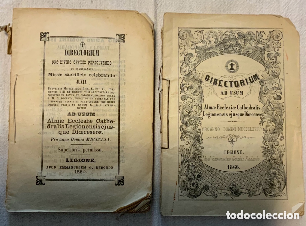 Libros antiguos: Directorium Annuale. Catedral de Le&oacute;n. 1860 y 1866